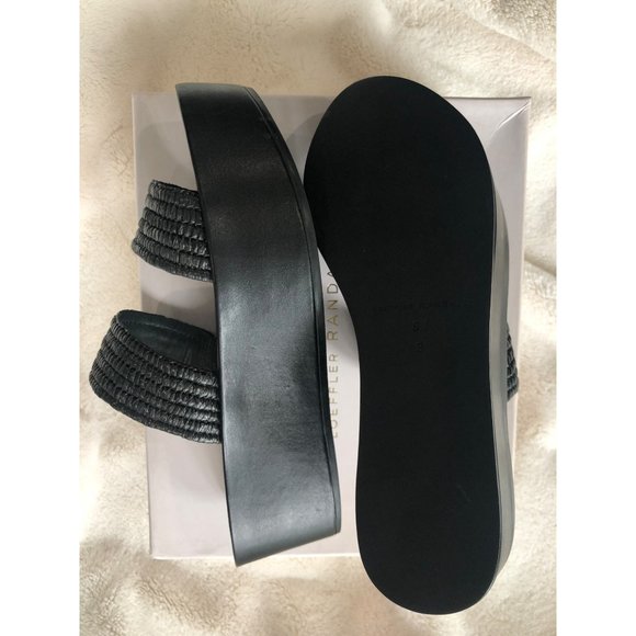 Loeffler Randall Black Luna Raffia Platform Sandal - Picture 7 of 11